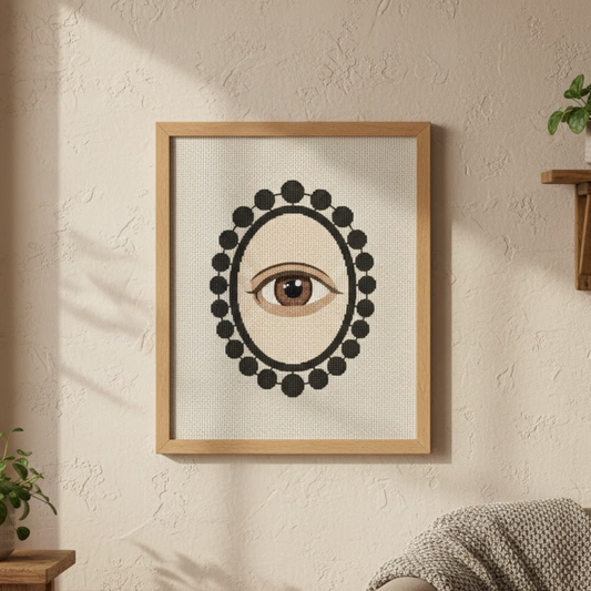 Lover's Eye Cameo – Victorian Gothic Cross Stitch Pattern – Digital PDF Download