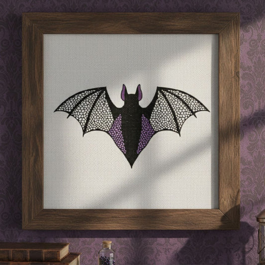 Gothic Vampire Bat Cross Stitch Pattern – Digital PDF Download