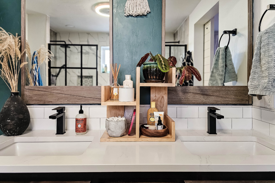 Handcrafted Wooden Countertop Organizer – Kitchen Shelf for Cookbooks & Decor