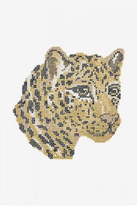 Leopard Head Cross Stitch Pattern Digital Download Wild Animal Embroidery Hoop Art Instant DIY Craft Modern Safari Decor