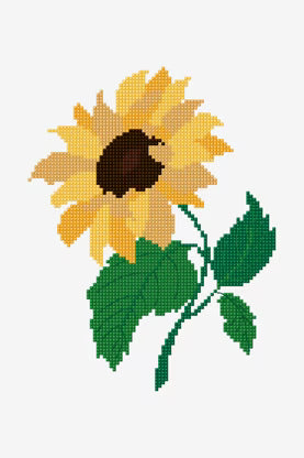Bright Sunflower Cross Stitch Pattern Digital Download Floral Embroidery Hoop Art Instant DIY Craft Modern Botanical Needlepoint File