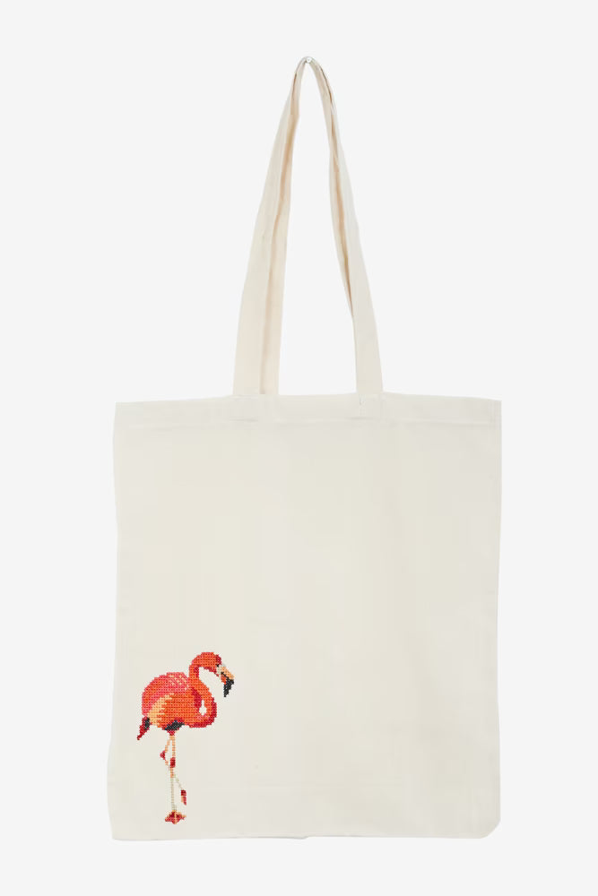 odern Tropical Bird Cross Stitch Digital File Pink Flamingo DIY Needlepoint Pattern Instant Download Summer Art Craft
