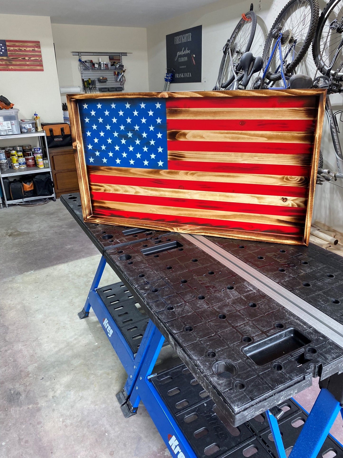 Handcrafted Rustic American Flag Wall Art – Heirloom-Quality Burnt Wood Decor