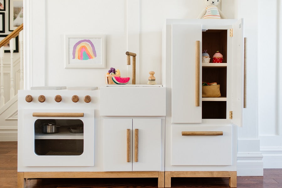 Handcrafted Modern Wooden Play Kitchen – Heirloom-Quality Kids' Kitchenette