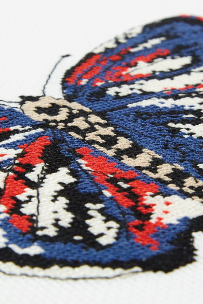 Butterfly Cross Stitch PDF Pattern Instant Download Insect Embroidery Modern Linen Pillow DIY Craft File
