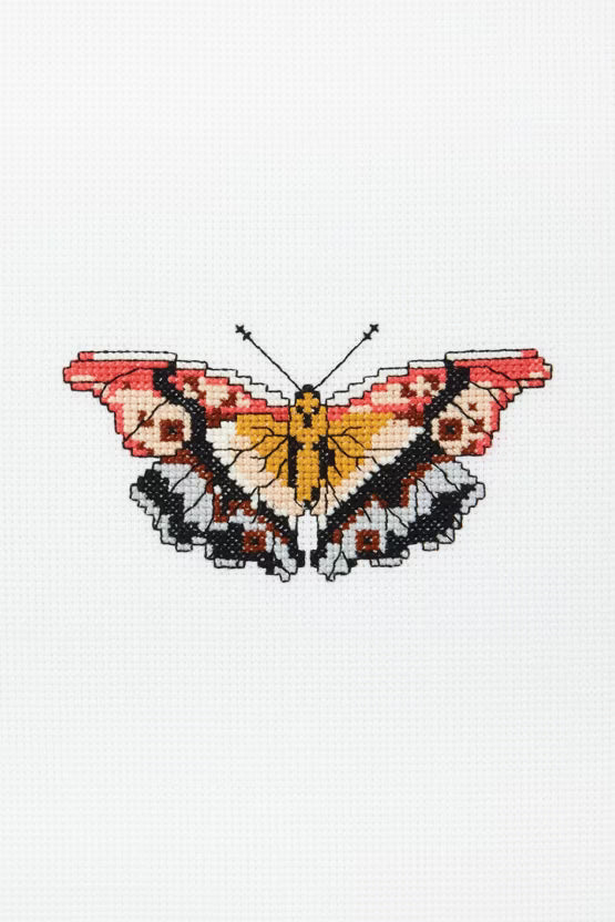 Vibrant Monarch Butterfly Cross Stitch Kit – Complete DIY Embroidery Set