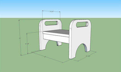 Handcrafted Wooden Kids' Step Stool – Sturdy & Colorful Toddler Bench