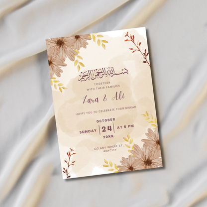 Elegant Floral Nikkah Invitation