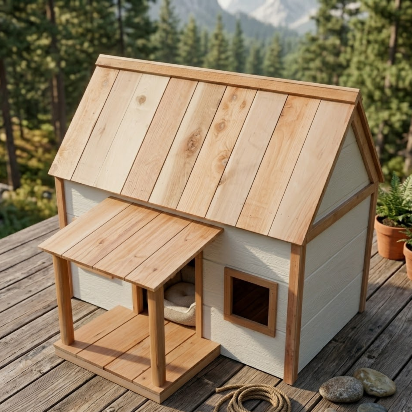 DIY Modern Farmhouse Dog House with Porch Plans – Instant Digital Download