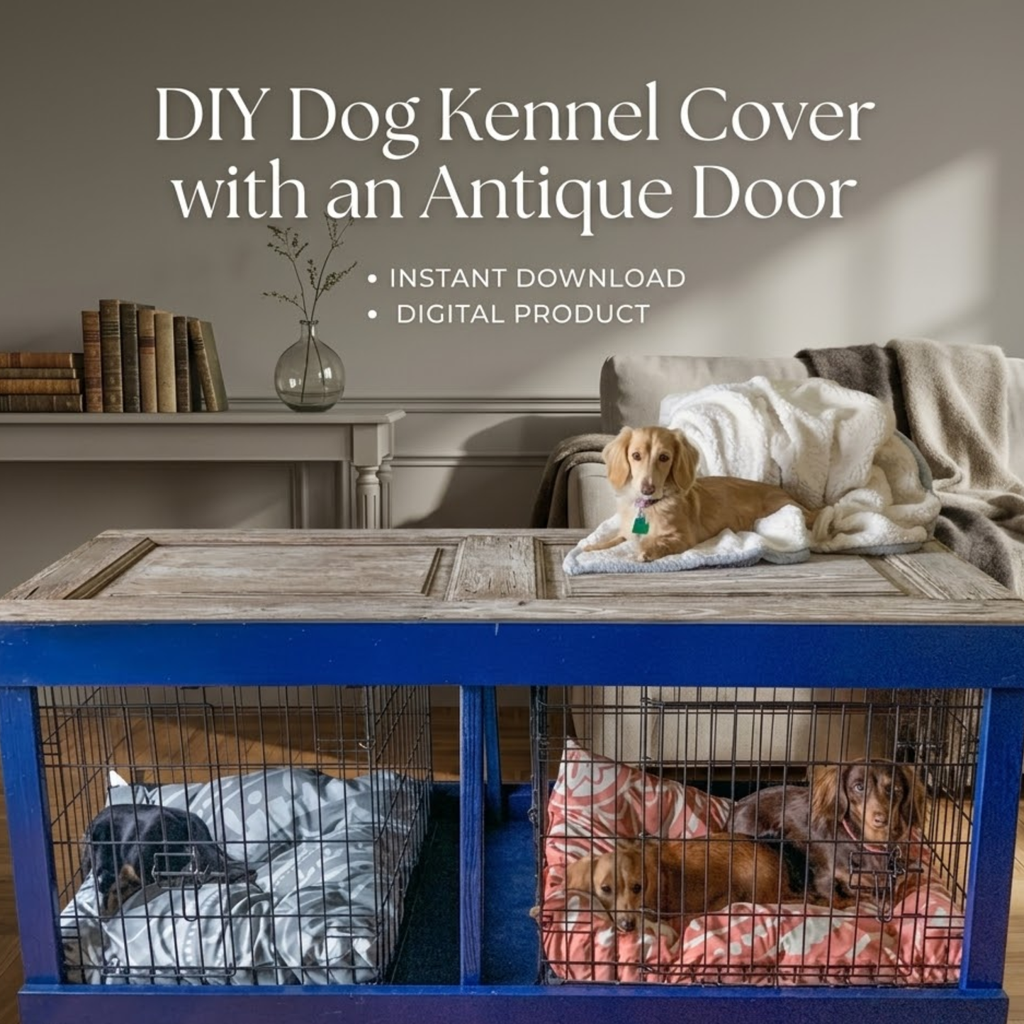 DIY Antique Door Dog Kennel Cover Plans – Instant Digital Download