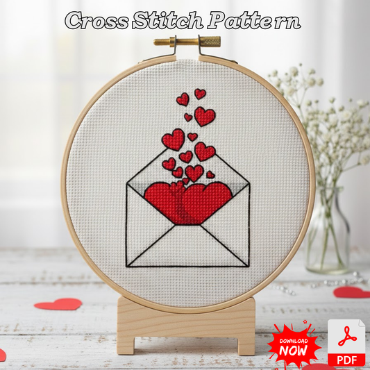 Love Letter Envelope Cross Stitch Pattern – Digital PDF Download