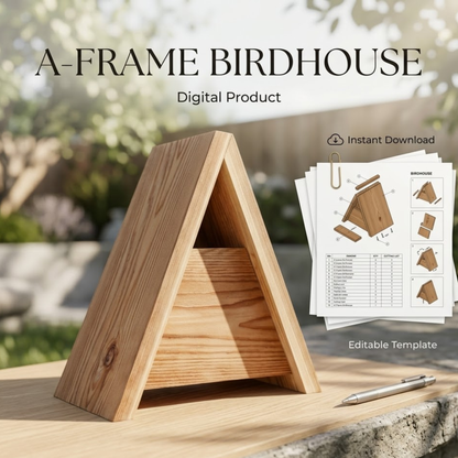 DIY Modern A-Frame Birdhouse Woodworking Plans – Instant Digital Download