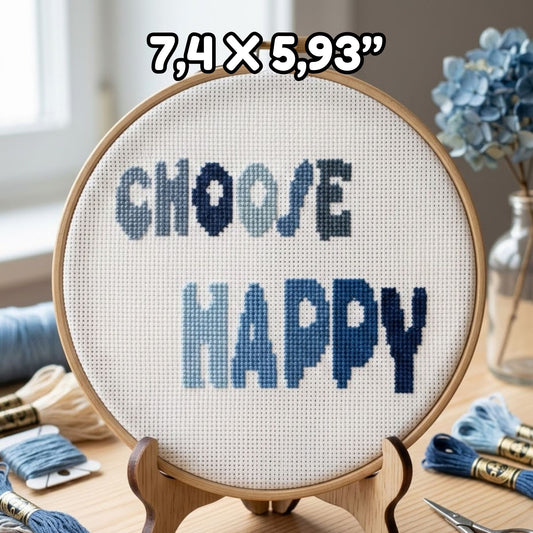 Believe In Yourself Cross Stitch Pattern – Green Ombre Motivational Typography PDF