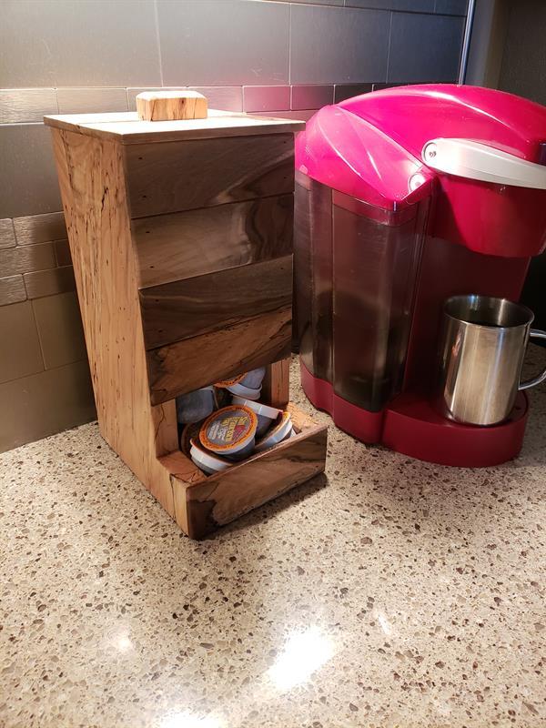 Handcrafted Spalted Wood Coffee Bean or Pet Food Dispenser – Rustic Kitchen Storage
