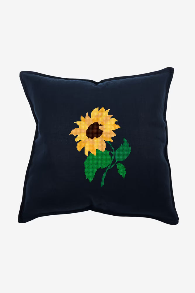 Bright Sunflower Cross Stitch Pattern Digital Download Floral Embroidery Hoop Art Instant DIY Craft Modern Botanical Needlepoint File