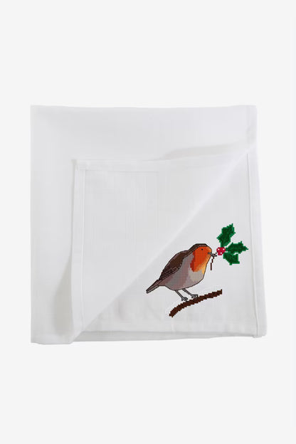 Winter Robin Cross Stitch PDF Pattern Instant Download Christmas Bird Pillow Embroidery Modern Holiday DIY Craft File