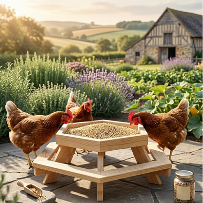 DIY Hexagon Chicken Feeder Picnic Table Plans – Instant Digital Download