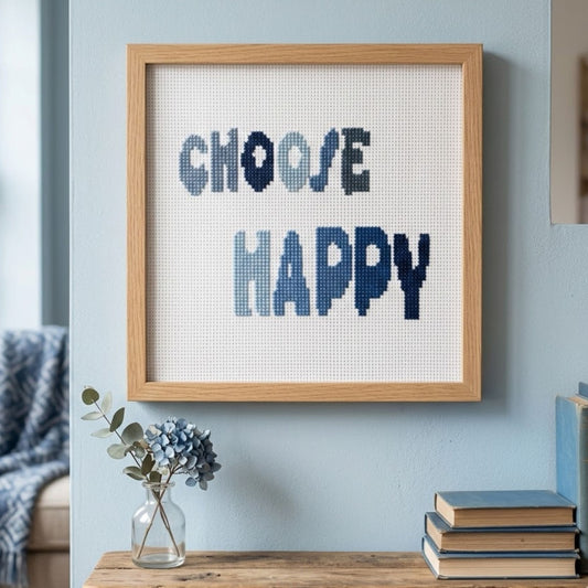 Believe In Yourself Cross Stitch Pattern – Green Ombre Motivational Typography PDF