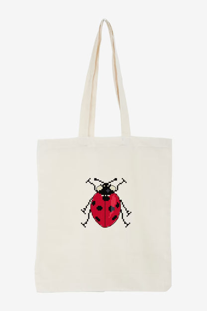 Cute Ladybug Cross Stitch Pattern Digital Download Insect Embroidery Hoop Art Instant DIY Craft Modern Bug Decor File