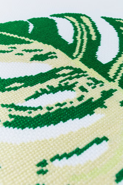 Variegated Monstera Leaf Cross Stitch Pattern Digital Download Plant Embroidery Instant DIY Craft Boho Botanical Decor File