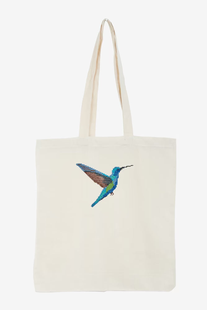 Blue Hummingbird Cross Stitch Pattern Digital Download Bird Embroidery Hoop Art Instant DIY Craft Modern Nature Decor