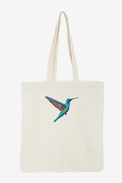 Blue Hummingbird Cross Stitch Pattern Digital Download Bird Embroidery Hoop Art Instant DIY Craft Modern Nature Decor