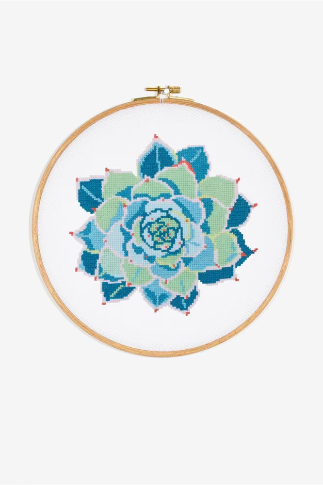 Shoot For The Moon Cross Stitch PDF Pattern Instant Download Celestial Quote Embroidery Modern DIY Craft File Magic Star Wreath