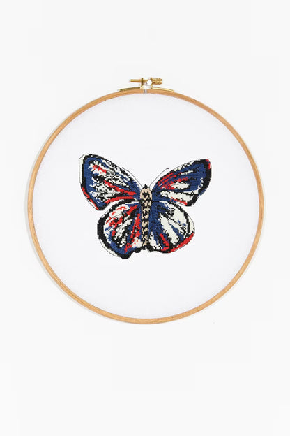 Butterfly Cross Stitch PDF Pattern Instant Download Insect Embroidery Modern Linen Pillow DIY Craft File