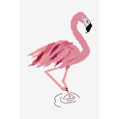 Pink Flamingo Cross Stitch Pattern Digital Download Tropical Bird Embroidery Instant DIY Craft Summer Decor File