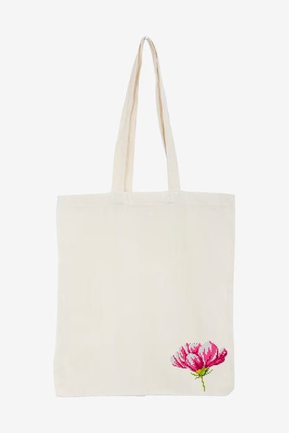 Pink Peony Flower Cross Stitch Pattern Digital Download Botanical Embroidery Hoop Art Instant DIY Craft Modern Floral Decor File