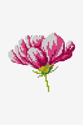 Pink Peony Flower Cross Stitch Pattern Digital Download Botanical Embroidery Hoop Art Instant DIY Craft Modern Floral Decor File