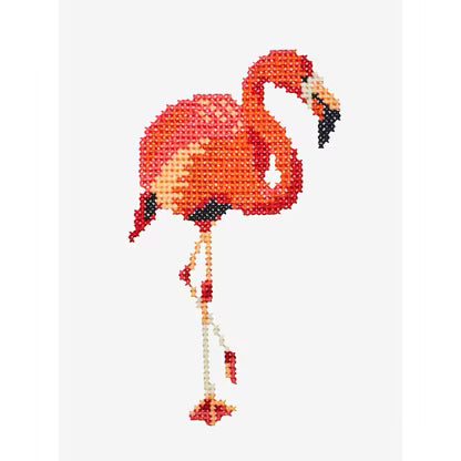 odern Tropical Bird Cross Stitch Digital File Pink Flamingo DIY Needlepoint Pattern Instant Download Summer Art Craft