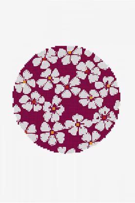 Maroon Floral Cross Stitch Throw Pillow Digital Pattern Instant Download Modern Botanical Embroidery Decor Craft File