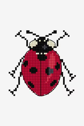 Cute Ladybug Cross Stitch Pattern Digital Download Insect Embroidery Hoop Art Instant DIY Craft Modern Bug Decor File