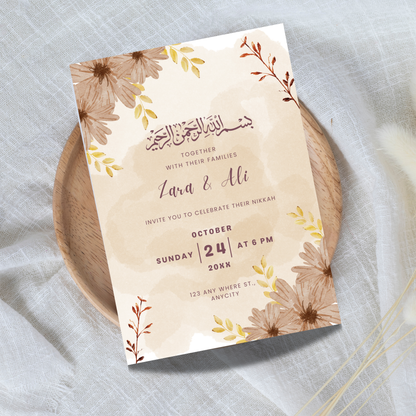 Elegant Floral Nikkah Invitation