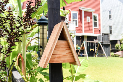 Handcrafted Modern A-Frame Wooden Birdhouse – Rustic Garden Sanctuary
