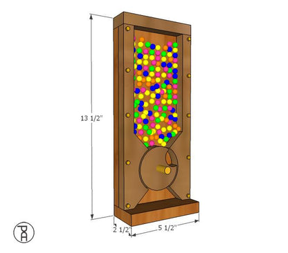 Handcrafted Wooden Candy Dispenser – Desktop Gumball Machine & Treat Station