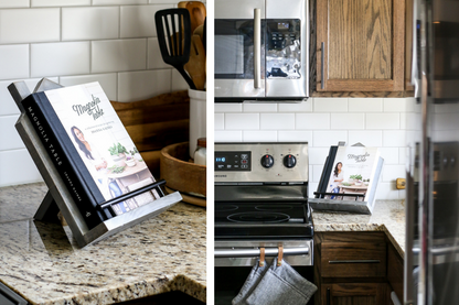 Handcrafted Wooden Cookbook Stand – Rustic Kitchen Recipe Holder