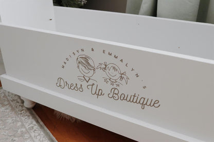 Customizable Handcrafted Wooden Dress-Up Boutique Trunk
