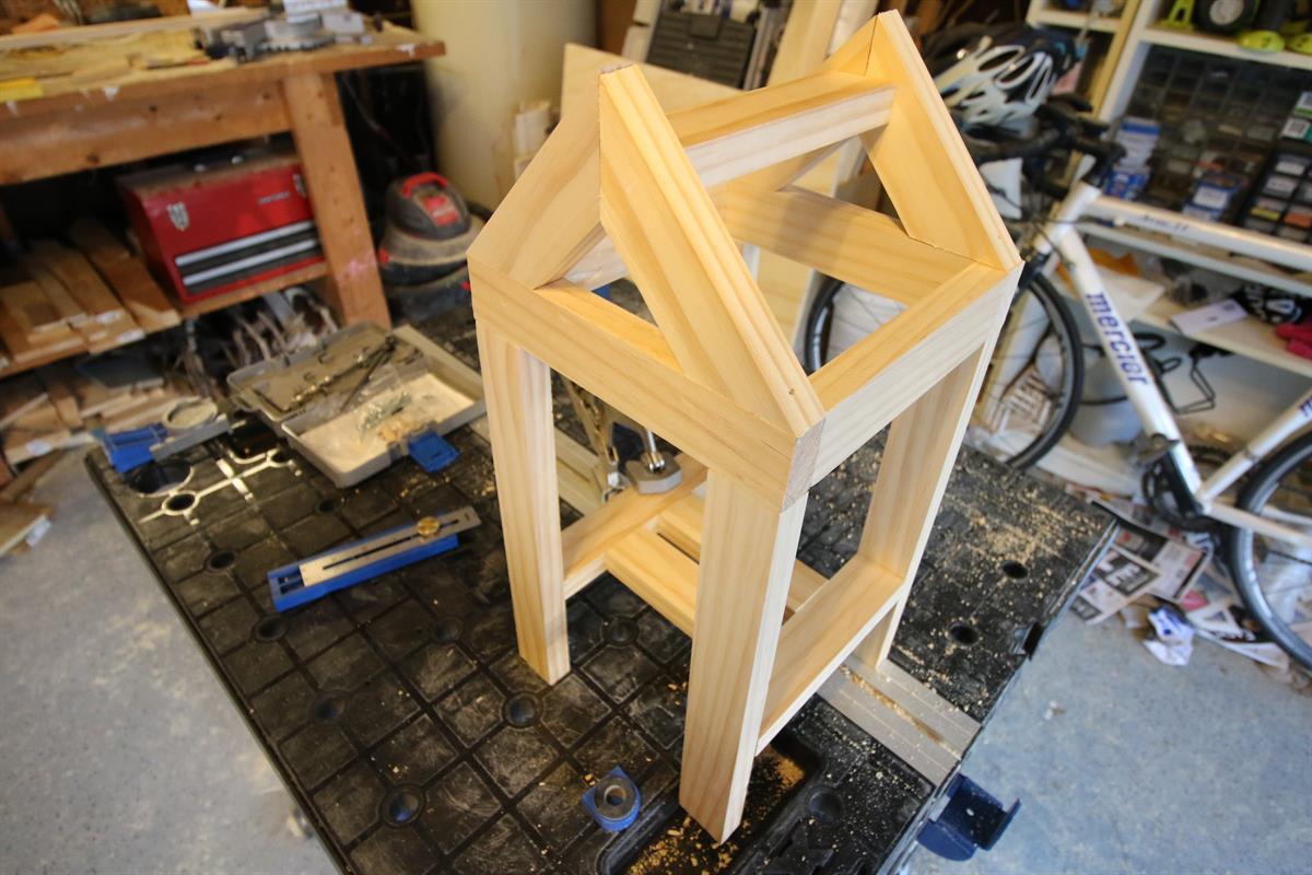Handcrafted Modern A-Frame Wooden Decorative Lantern