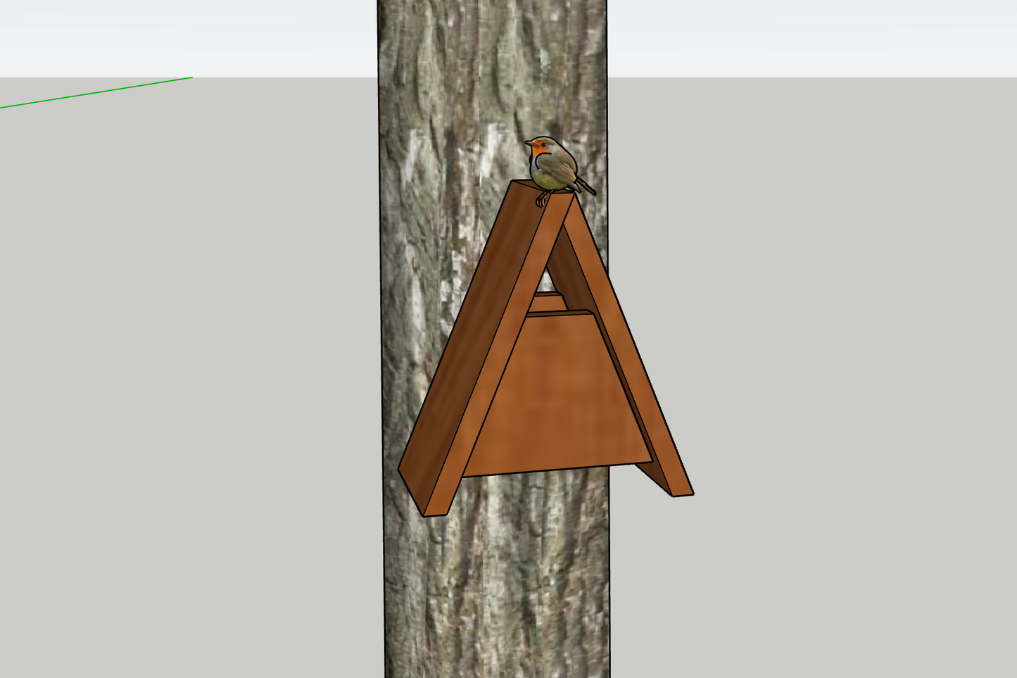 Handcrafted Modern A-Frame Wooden Birdhouse – Rustic Garden Sanctuary