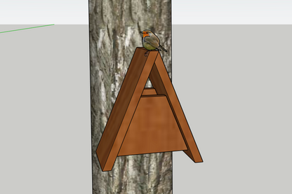 Handcrafted Modern A-Frame Wooden Birdhouse – Rustic Garden Sanctuary