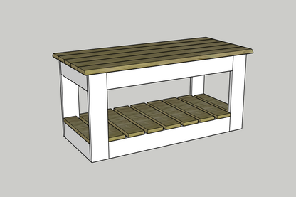 Handcrafted Two-Tone Farmhouse Entryway Bench with Shoe Storage