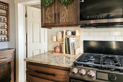 Handcrafted Wooden Countertop Organizer – Kitchen Shelf for Cookbooks & Decor