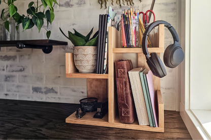 Handcrafted Wooden Countertop Organizer – Kitchen Shelf for Cookbooks & Decor