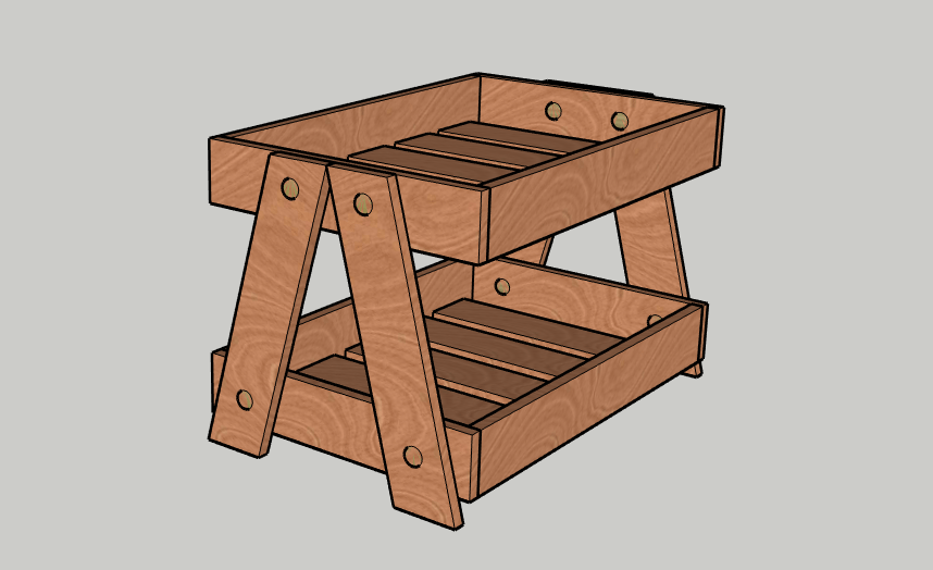 Handcrafted Two-Tier Wooden A-Frame Stand – Rustic Countertop Organizer