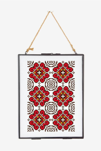 Traditional Folk Art Cross Stitch Pattern Digital Download Geometric Motifs Embroidery Instant DIY Craft File Sampler Decor