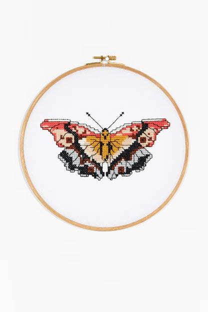 Vibrant Monarch Butterfly Cross Stitch Kit – Complete DIY Embroidery Set