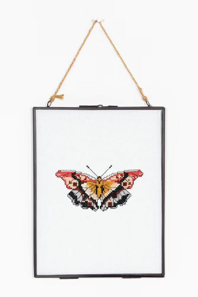 Vibrant Monarch Butterfly Cross Stitch Kit – Complete DIY Embroidery Set