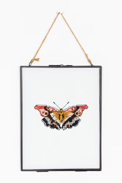 Vibrant Monarch Butterfly Cross Stitch Kit – Complete DIY Embroidery Set
